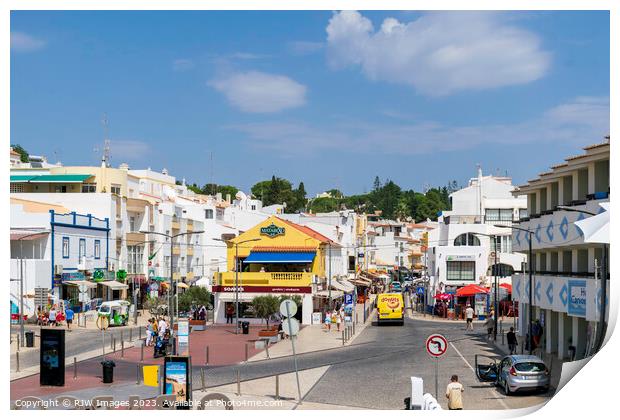 Vibrant Carvoeiro Town Square Algarve Print by RJW Images