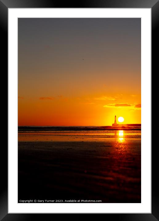 Sunrise at Roker Pier, Sunderland Framed Mounted Print by Gary Turner