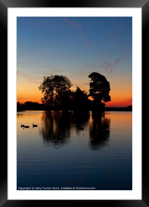 Trees Reflection Framed Mounted Print by Gary Turner