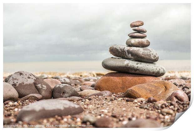 Stack of Pebbles Print by Michele Leppier