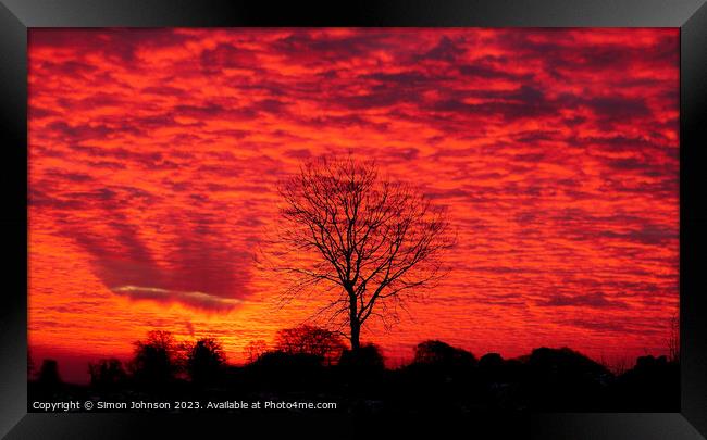Cotswold Sunrise  Framed Print by Simon Johnson