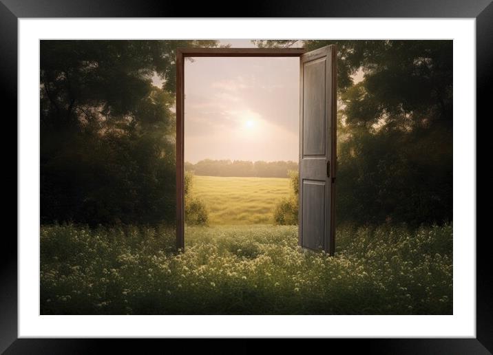An open door showing the path to a new land. Framed Mounted Print by Michael Piepgras