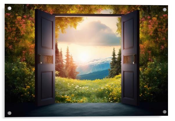 An open door showing the path to a new land. Acrylic by Michael Piepgras