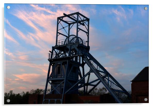 Barnsley Main Colliery Sunset Acrylic by Alison Chambers