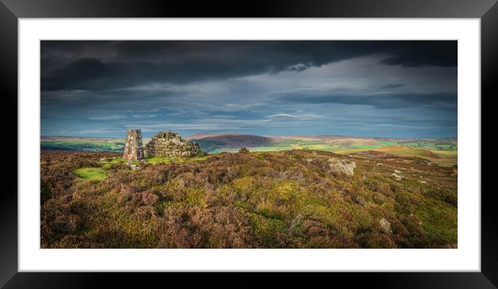 Halton Height Trig (wide) Framed Mounted Print by Paul Grubb