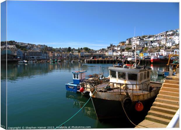 Brixham Boats Canvas Print by Stephen Hamer