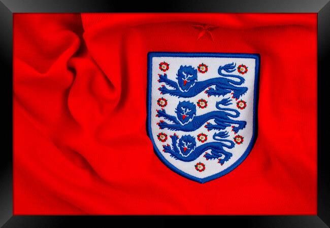 England Three Lions Shirt Badge Framed Print by Andy Evans Photos