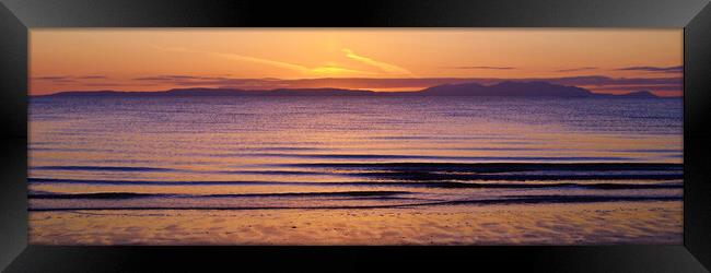Scottish coastal sunset, Prestwick and Arran Framed Print by Allan Durward Photography