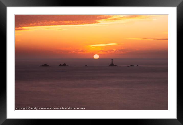 Land's End Sunset Framed Mounted Print by Andy Durnin