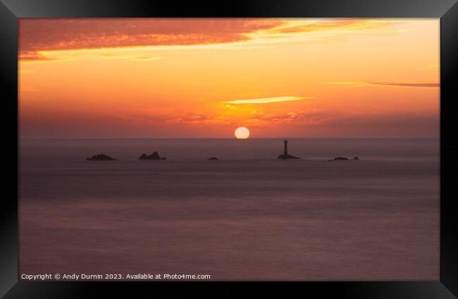 Land's End Sunset Framed Print by Andy Durnin