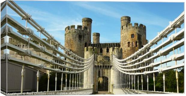 Conwy castle and toll bridge Canvas Print by Mark Chesters