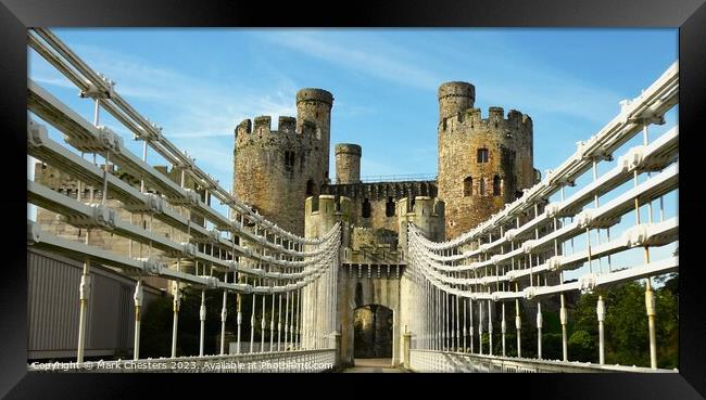 Conwy castle and toll bridge Framed Print by Mark Chesters