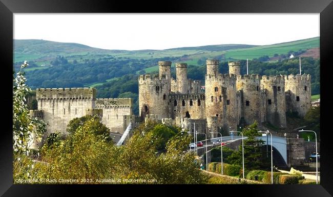 Conwy castle and road bridge Framed Print by Mark Chesters