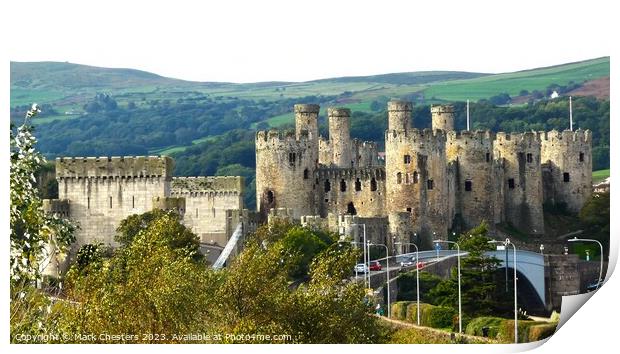 Conwy castle and road bridge Print by Mark Chesters