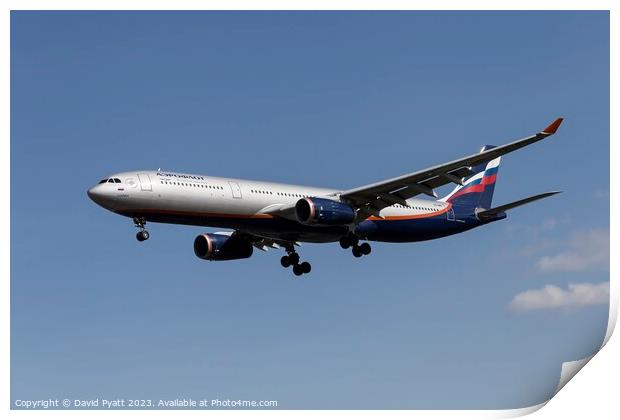 Aeroflot Airbus A330-343 Print by David Pyatt