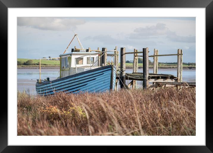 Skippool Creek Boat and Jetty Framed Mounted Print by Gary Kenyon