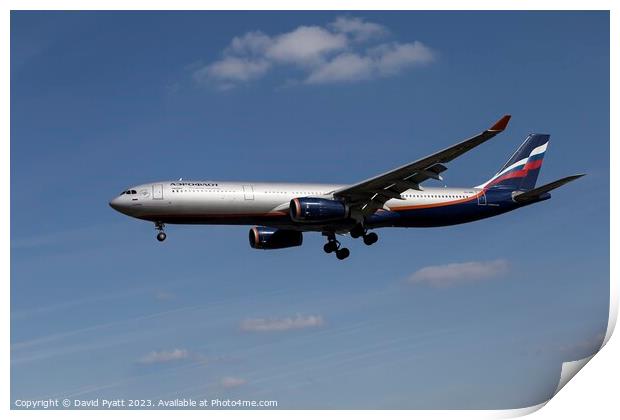 Aeroflot Airbus A330-343  Print by David Pyatt
