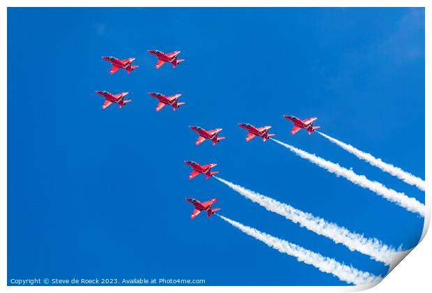 Red Arrows Aerobatic Display Team Print by Steve de Roeck