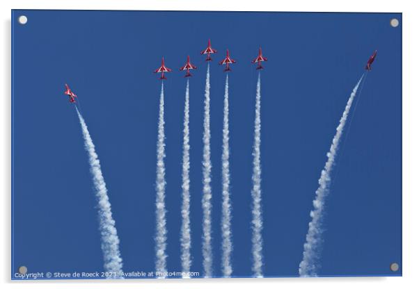Red Arrows Aerobatic Display Team Acrylic by Steve de Roeck