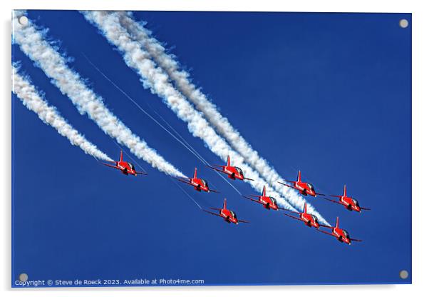 Red Arrows Aerobatic Display Team Acrylic by Steve de Roeck