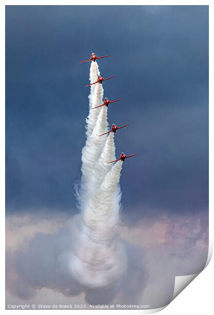Red Arrows Aerobatic Display Team Print by Steve de Roeck
