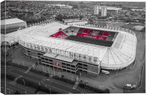 Stadium of Light Red Canvas Print by Apollo Aerial Photography