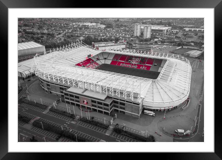Stadium of Light Red Framed Mounted Print by Apollo Aerial Photography