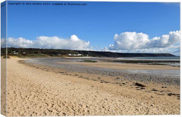Port Eynon Bay linked with Horton Gower AONB  Canvas Print by Nick Jenkins