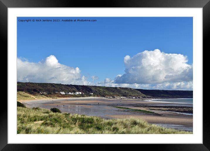 Horton Beach on the Gower Peninsula South Wales  Framed Mounted Print by Nick Jenkins