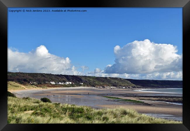 Horton Beach on the Gower Peninsula South Wales  Framed Print by Nick Jenkins