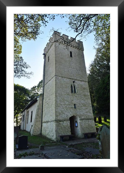 St Illtyd's Church Oxwich Gower  Framed Mounted Print by Nick Jenkins
