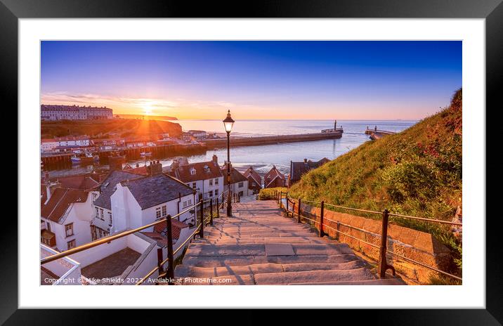 Whitby's 199 Steps Framed Mounted Print by Mike Shields