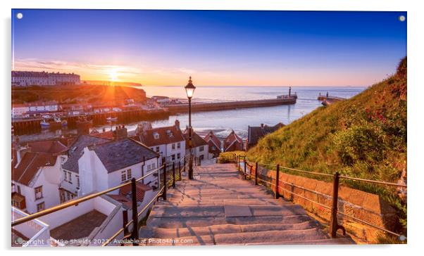 Whitby's 199 Steps Acrylic by Mike Shields