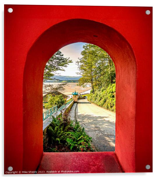 View Through the Red Arch Acrylic by Mike Shields