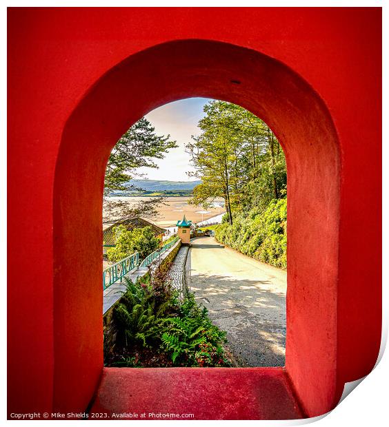 View Through the Red Arch Print by Mike Shields