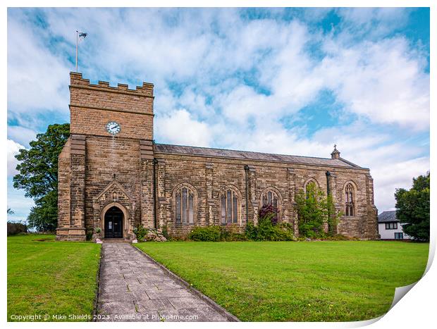 St. Mary's Church Northop Hall Print by Mike Shields
