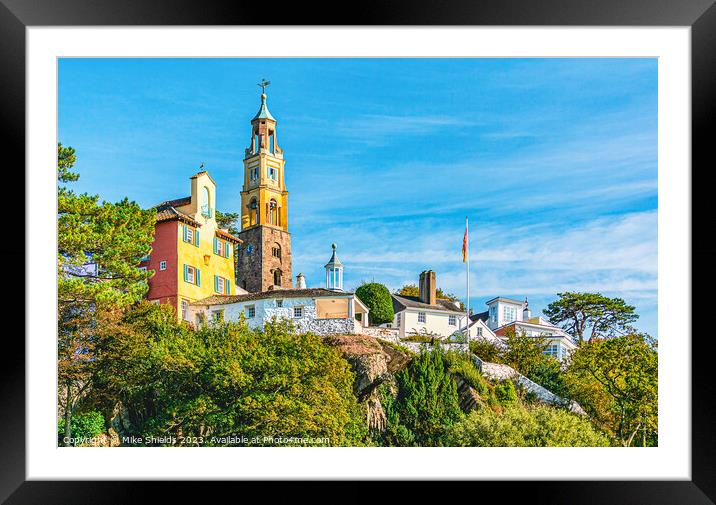 Portmeirion Clock Tower Framed Mounted Print by Mike Shields