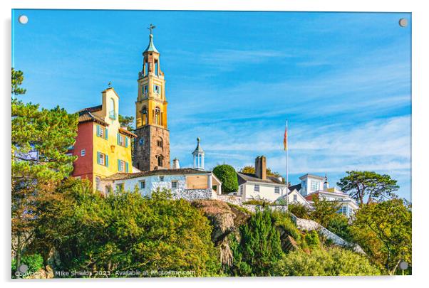 Portmeirion Clock Tower Acrylic by Mike Shields