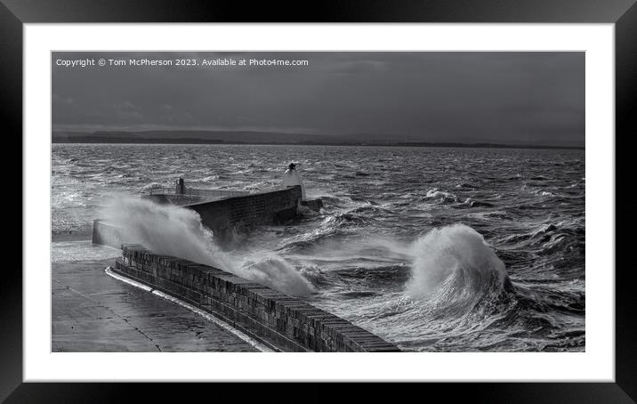 Sea storm on the Moray Firth. Framed Mounted Print by Tom McPherson