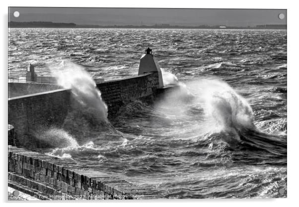 Rough Seas at Burghead Acrylic by Tom McPherson