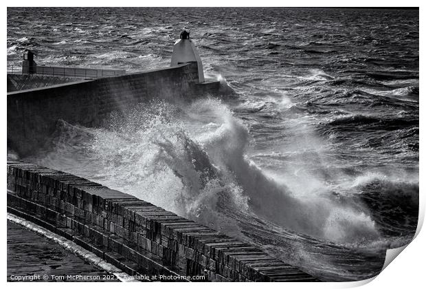 Sea Storm at Burghead Print by Tom McPherson