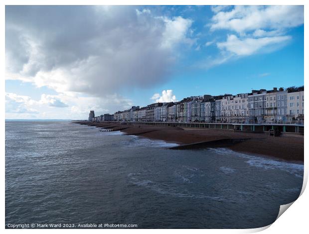 Hastings and St Leonards Seafront during October. Print by Mark Ward