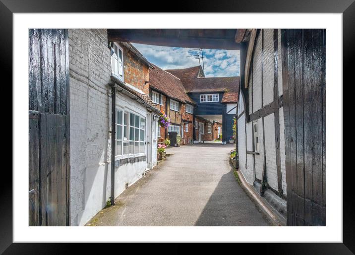 Entrance to mews cottages in  Old Amersham Framed Mounted Print by Kevin Hellon