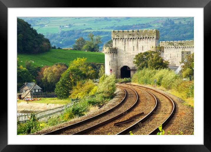 Conwy Castle railway line  Framed Mounted Print by Mark Chesters