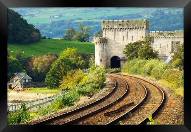 Conwy Castle railway line  Framed Print by Mark Chesters
