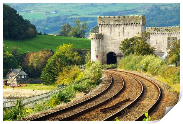 Conwy Castle railway line  Print by Mark Chesters