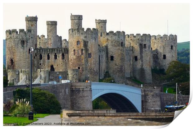 Conwy castle and road bridge Print by Mark Chesters