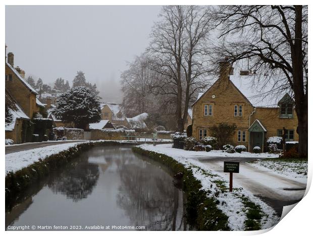 Lower Slaughter and the river eye Print by Martin fenton