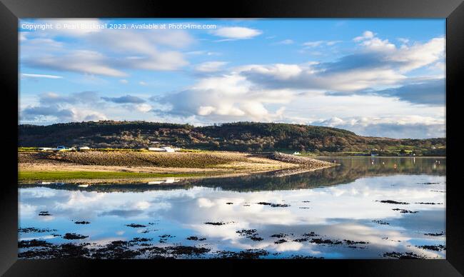 Tranquil Scene in Red Wharf Bay Anglesey pano Framed Print by Pearl Bucknall