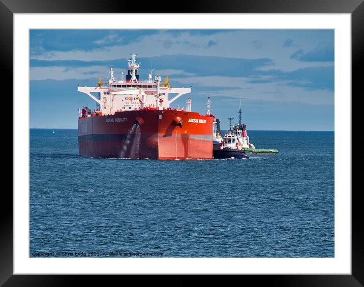 Super Tanker Berthing in Queensferry Framed Mounted Print by chris hyde